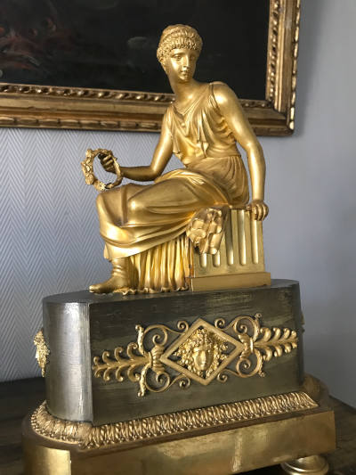 Chenêt de cheminée en bronze doré
